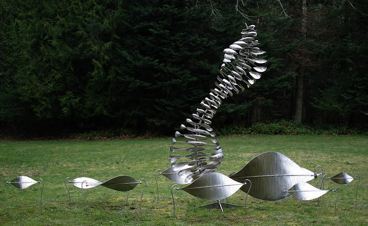 Ветряная кинетическая скульптура из нержавеющей стали 